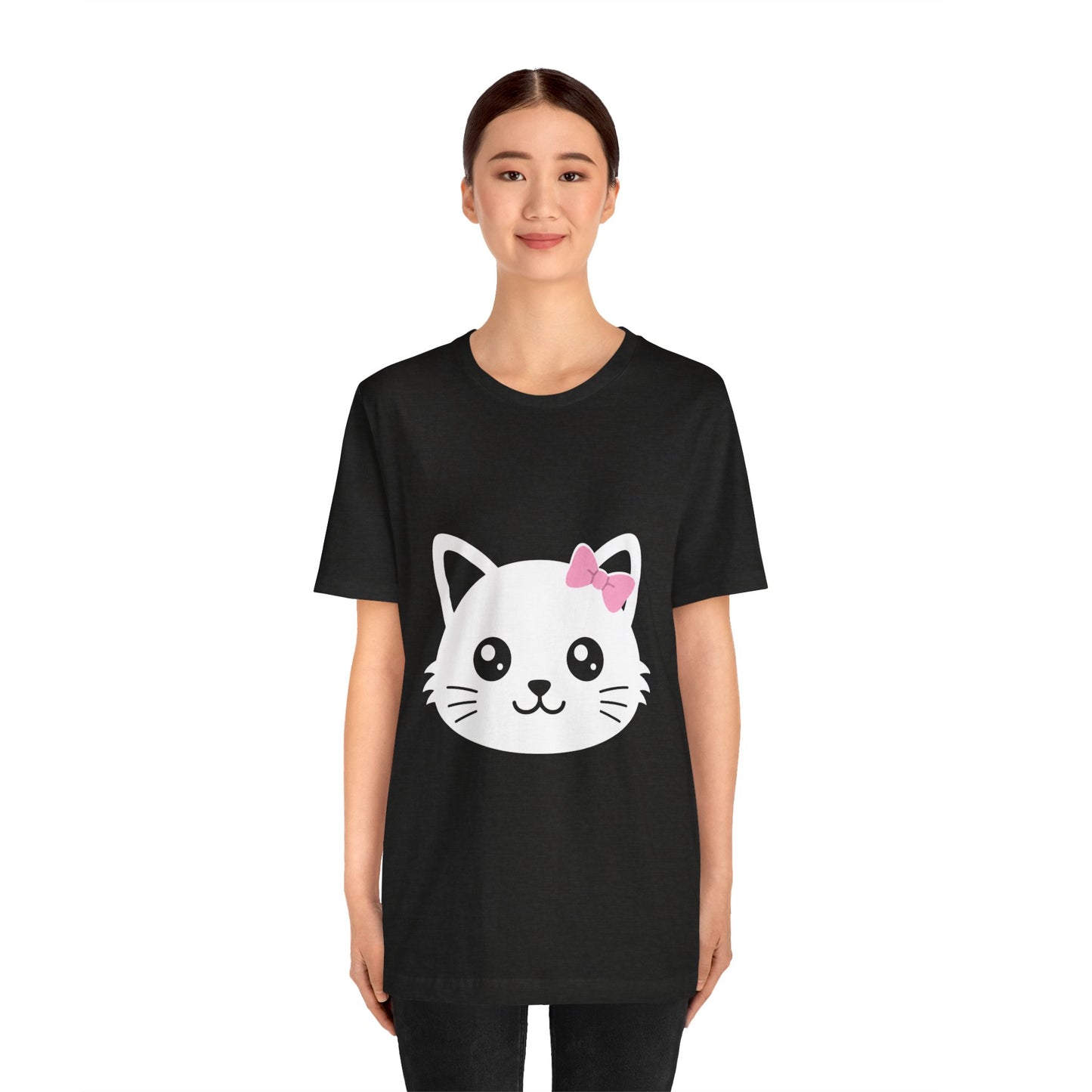 Cute Kawaii Cat Face Tee — Cute Kitty Graphic T-Shirt