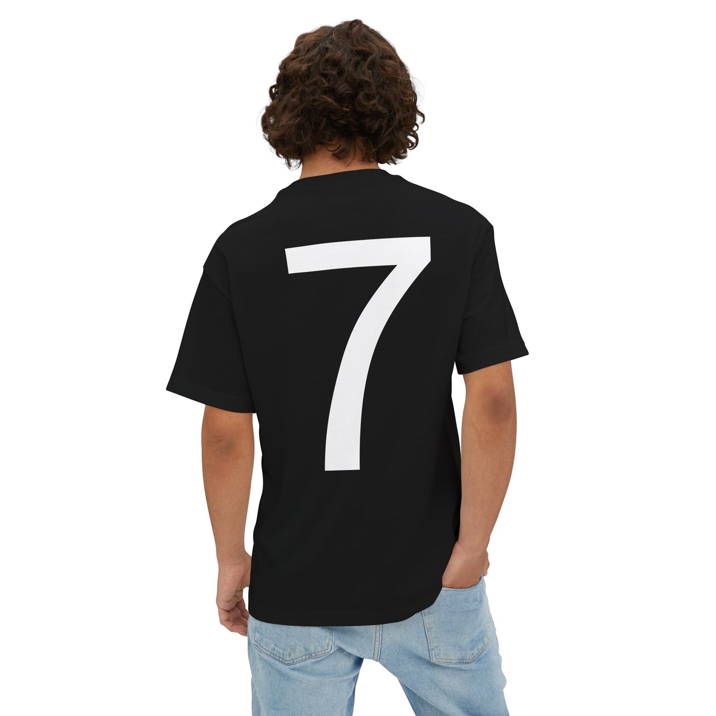 Football Player Jersey Tee — 'Football ESTD 1985' Oversized Boxy T‑Shirt (Back Number 7)