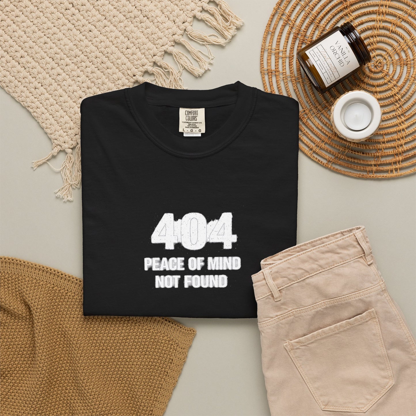 Overthinking Graphic T-Shirt — 404 Peace of Mind Not Found