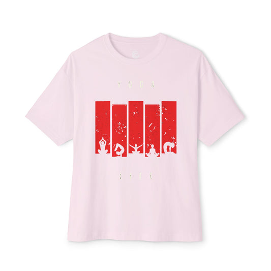 Boxy Tee — Red Bar Yoga Silhouette Graphic