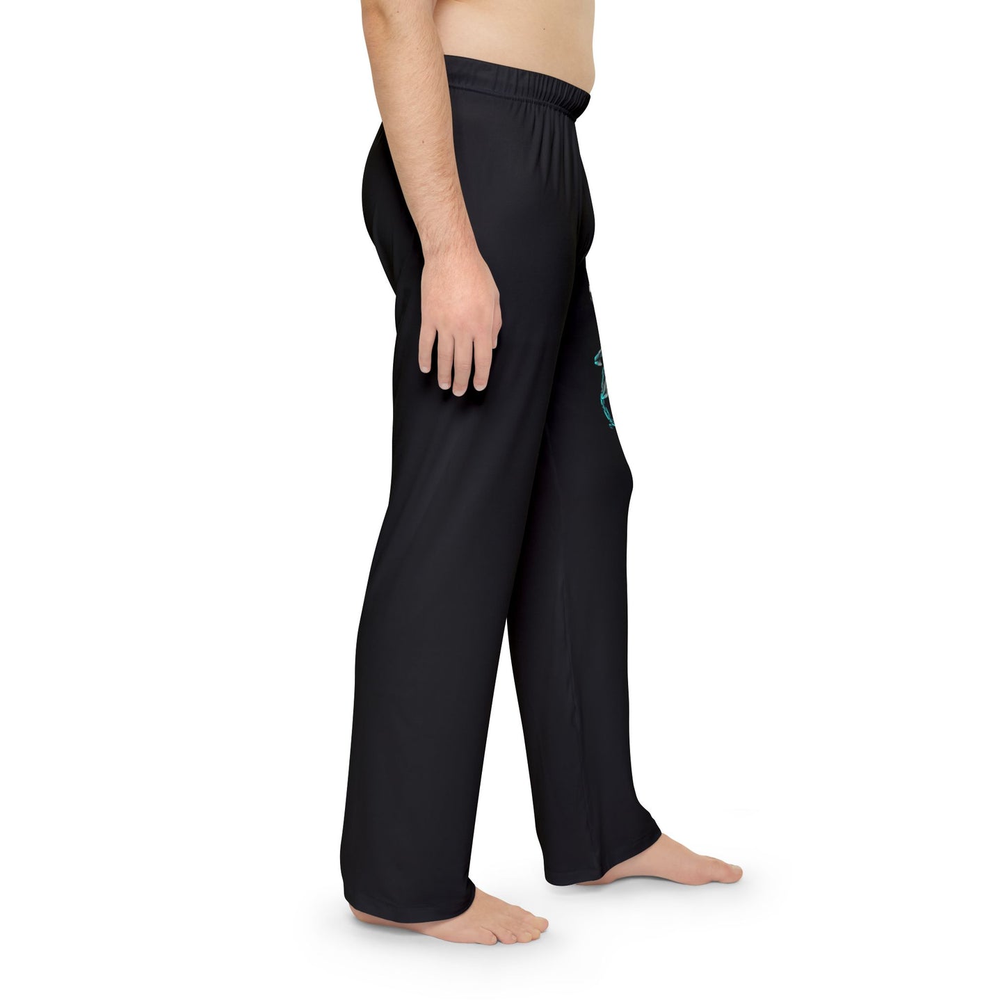 Men's Pajama Pants — Teal Dragon Smoke Graphic Lounge Pants