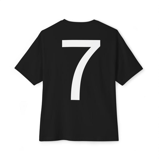 Football Player Jersey Tee — 'Football ESTD 1985' Oversized Boxy T‑Shirt (Back Number 7)