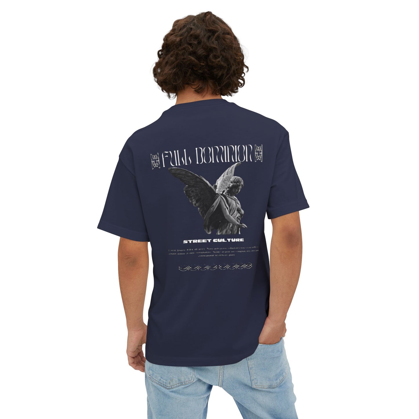 Angel Statue Graphic Tee — 'Pure Remorse' Streetwear Oversized Boxy T‑Shirt
