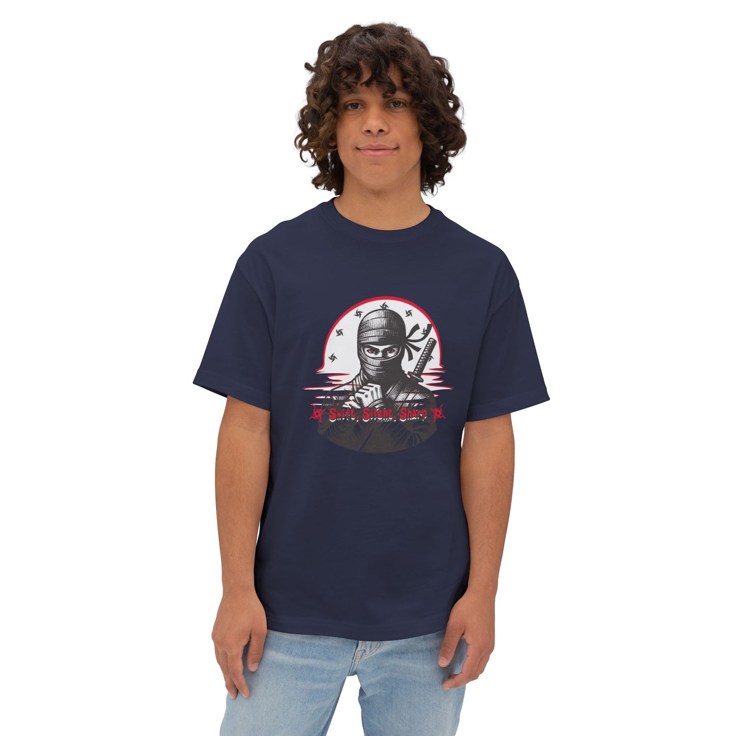 Ninja Warrior Graphic Tee — "Silent Shadow" Oversized Boxy T-Shirt