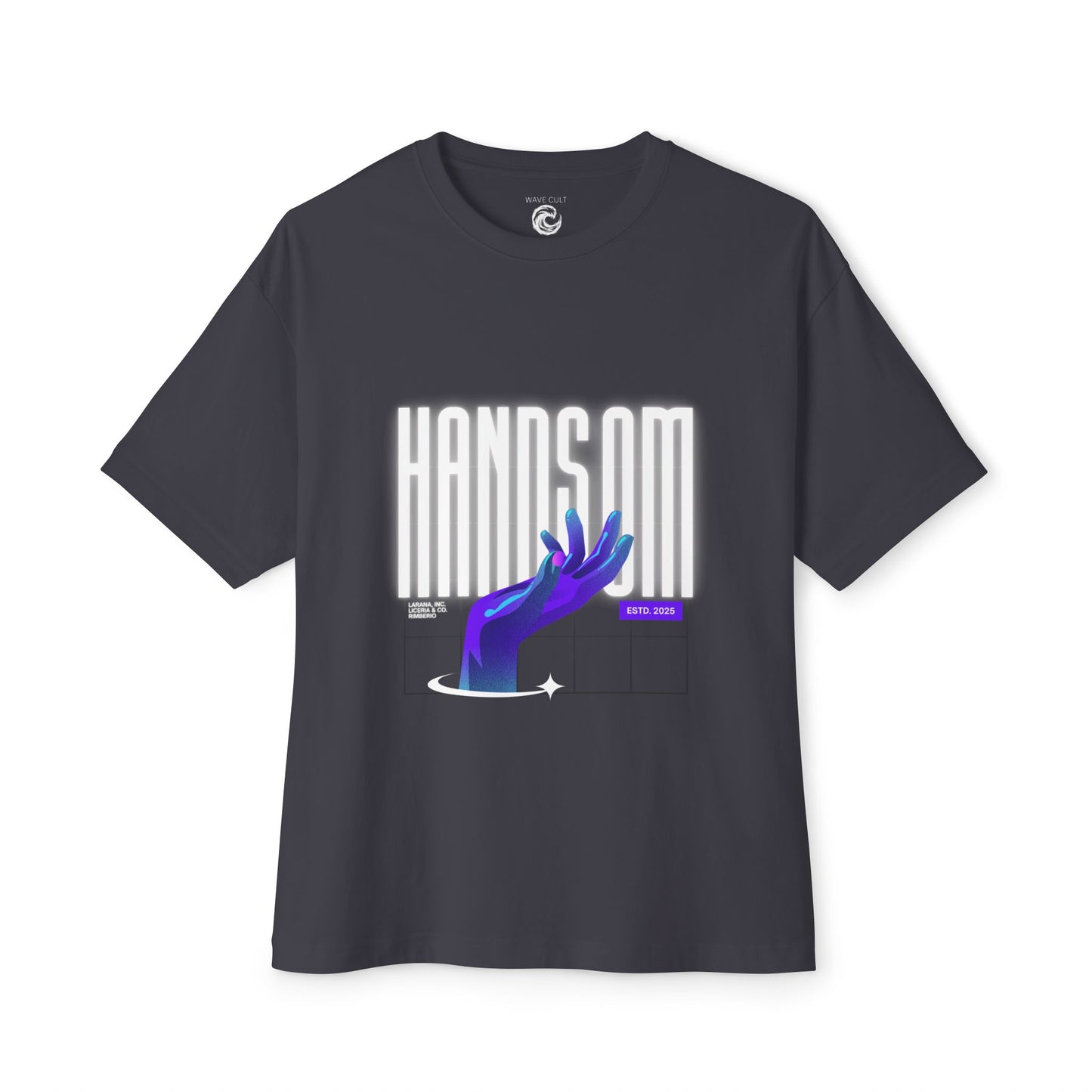 Handsom Glowing Hand Graphic Tee — Vaporwave Aesthetic Oversized Shirt