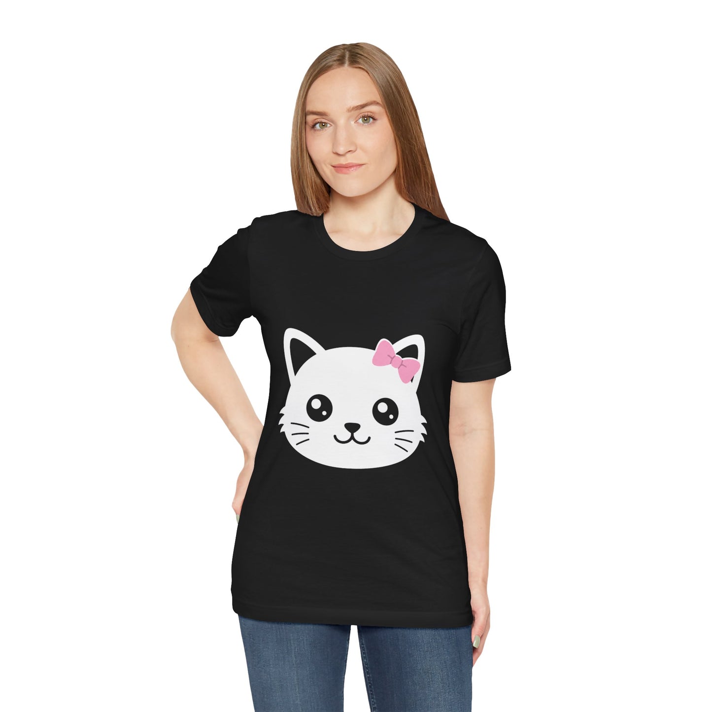 Cute Kawaii Cat Face Tee — Cute Kitty Graphic T-Shirt