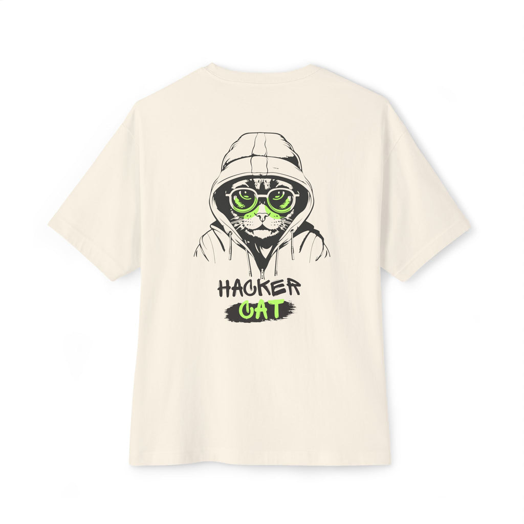 women TshirtHacker Cat Tee — Graphic Oversized Boxy T-Shirt