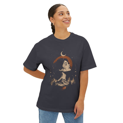 Mystic Moon Woman T-Shirt — Celestial Wilderness Graphic Tee