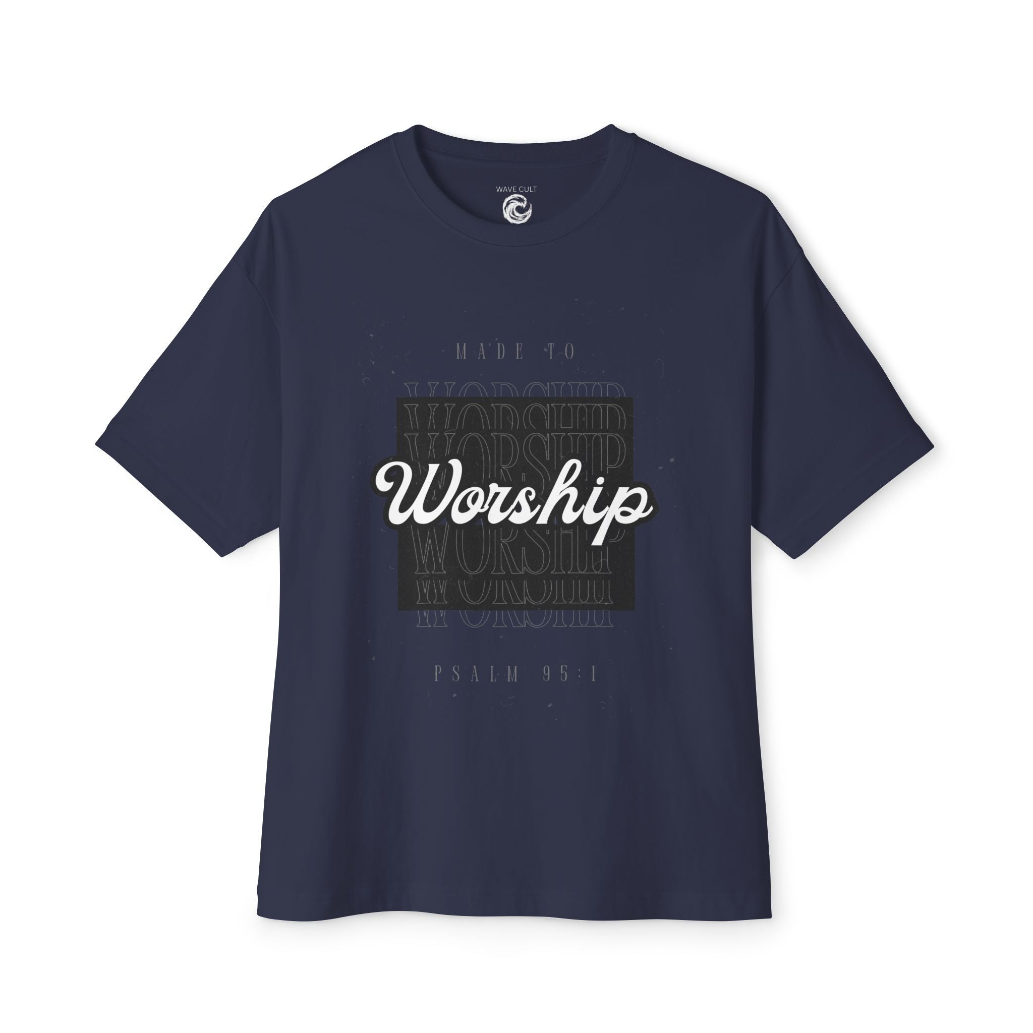 Oversize Tshirt — Retro Worship Script Faith T-Shirt