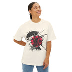 Graphic Tee — Red Samurai Sun Abstract Design