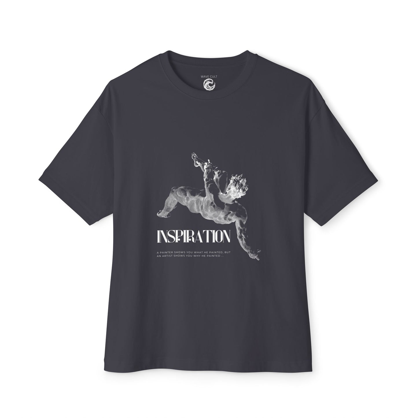 Inspiration Angel Graphic Tee — Oversized Boxy Black T-Shirt