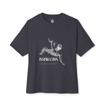 Inspiration Angel Graphic Tee — Oversized Boxy Black T-Shirt