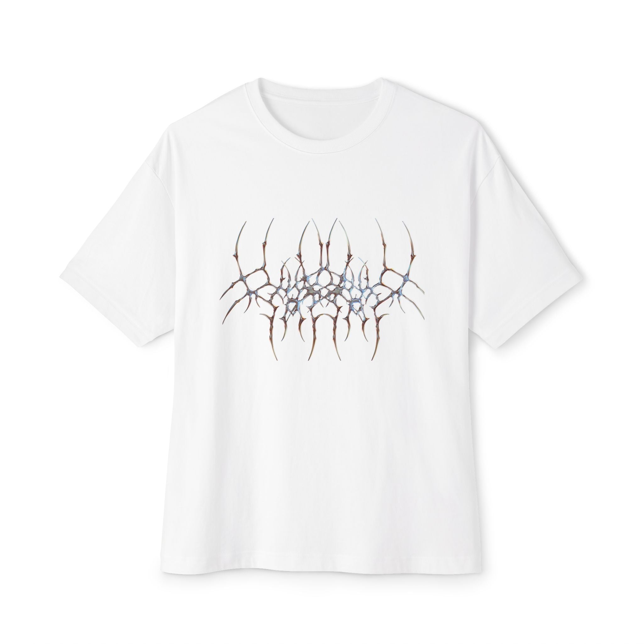 Abstract Symmetry Graphic Tee — Minimalist Fractal Cracked Design