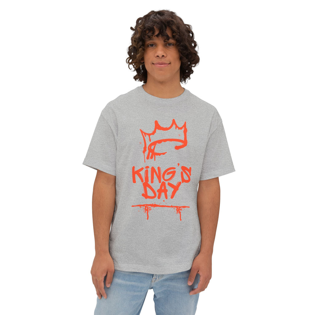 White tshirt King's Day — Oversized tshirt with Red Crown Design