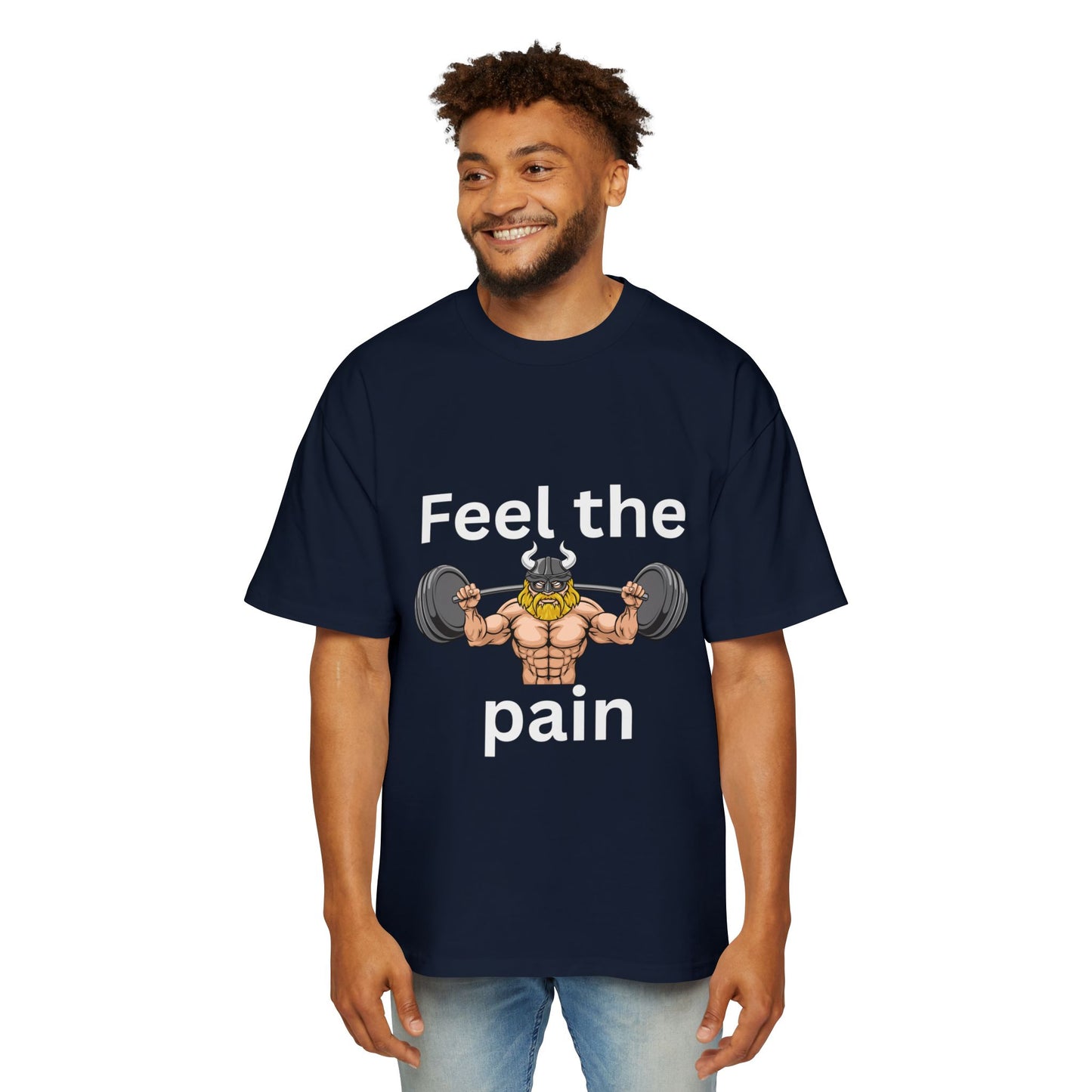 Feel the Pain Gym T‑Shirt — Heavy Oversized Workout Tee for Weightlifters