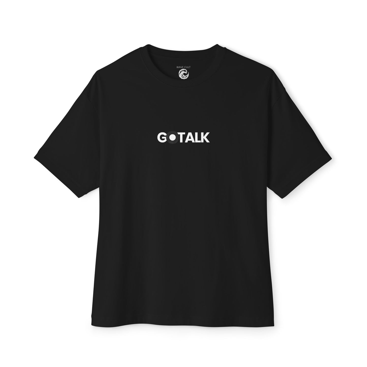 G•TALK Minimal Logo Tee — Oversized Boxy Black T-Shirt