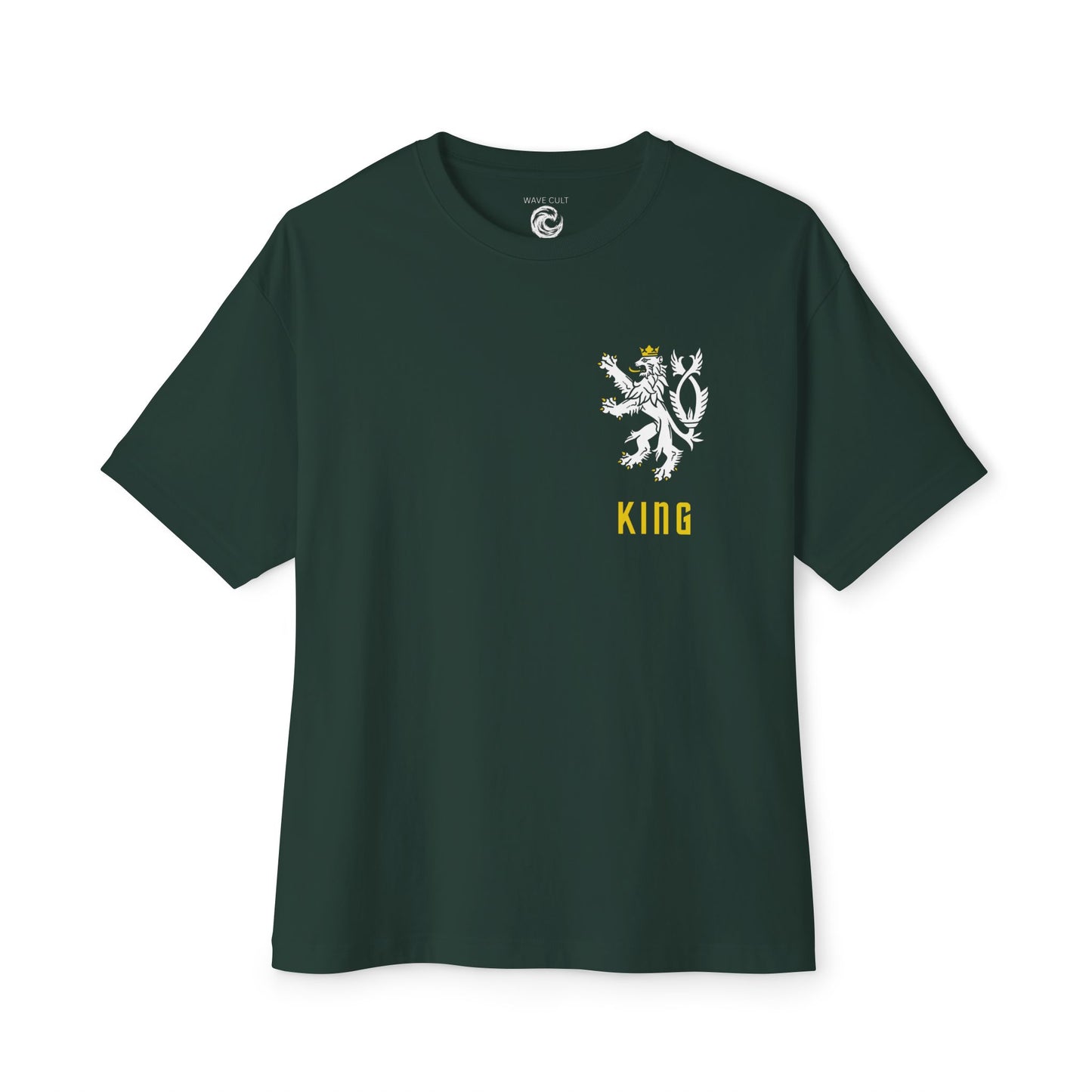 King Lion Crest Tee — Oversized Boxy Black T‑Shirt