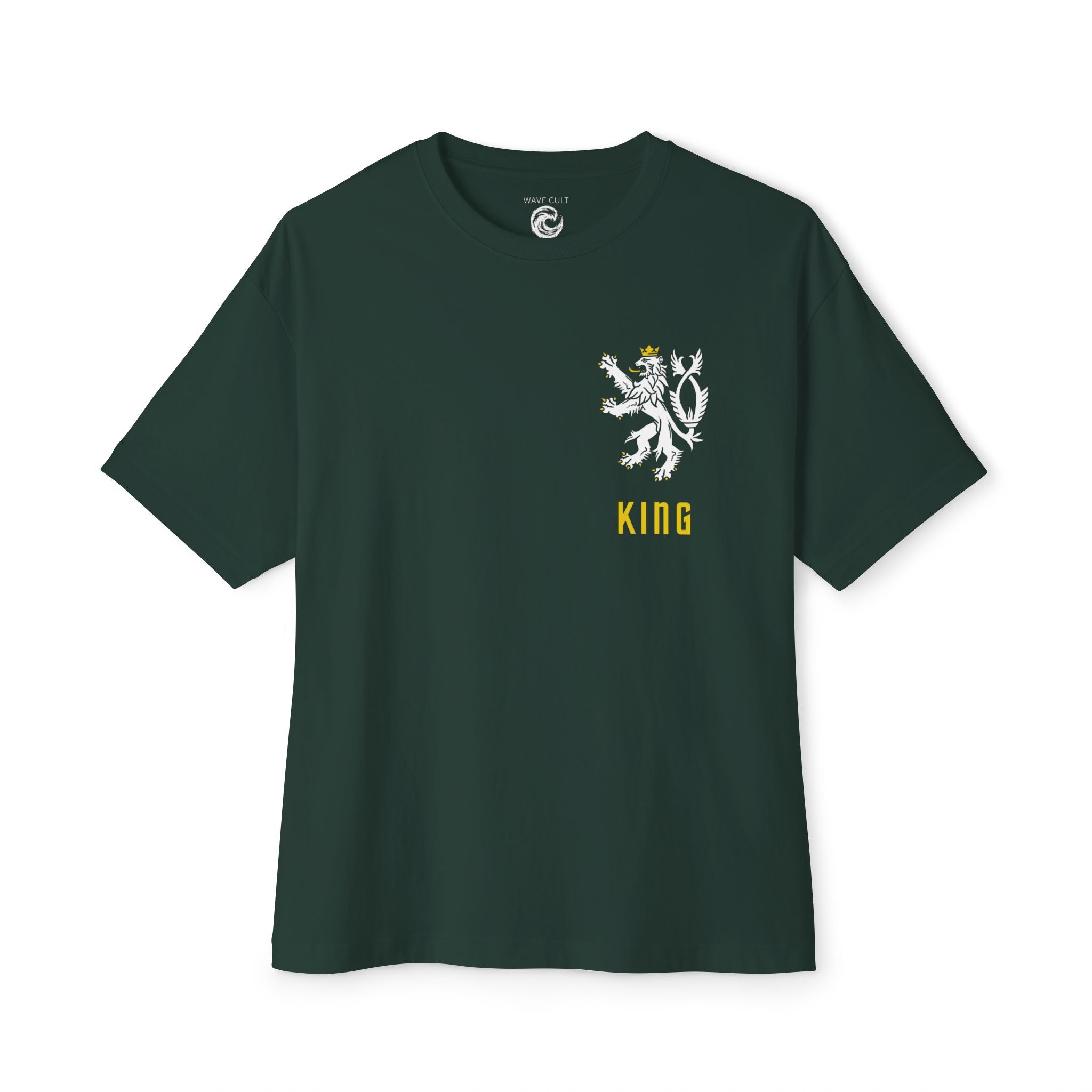 King Lion Crest Tee — Oversized Boxy Black T‑Shirt