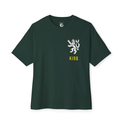 King Lion Crest Tee — Oversized Boxy Black T‑Shirt