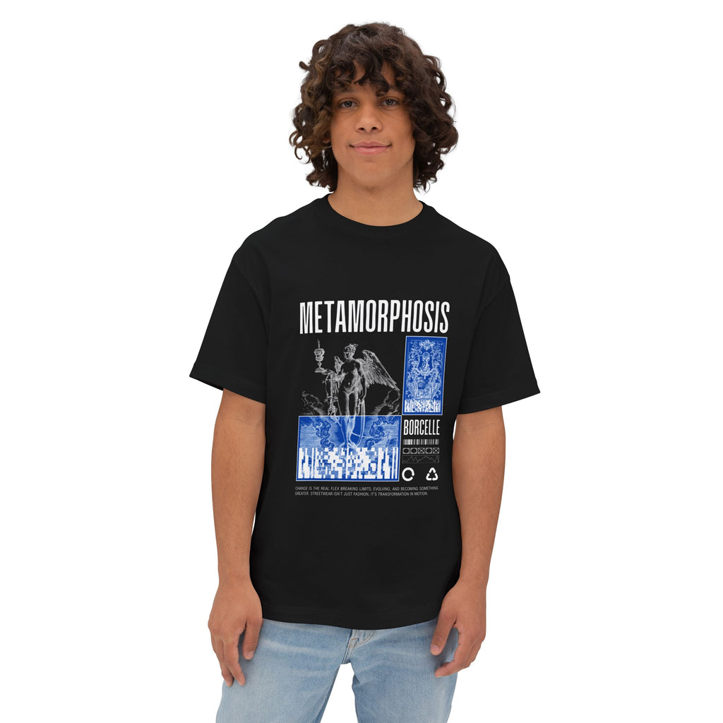 Oversize Tshirt — Gothic Art & Blue Collage T‑Shirt