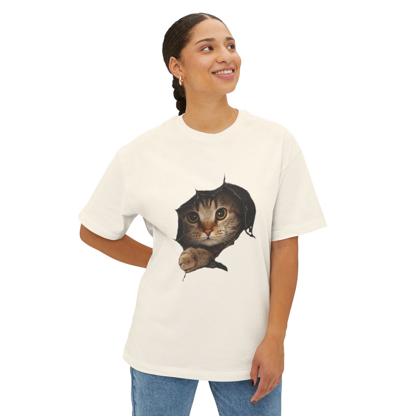 Cat Peeking Tee — Cute Kitten Graphic T-Shirt