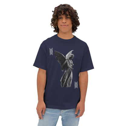 Angel Statue Graphic Tee — 'Pure Remorse' Streetwear Oversized Boxy T‑Shirt