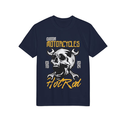 Motorcycles Hot Rod Skull T-Shirt — Biker Skull Wrench Graphic Tee