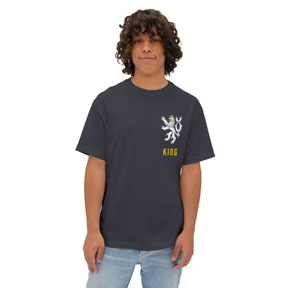 King Lion Crest Tee — Oversized Boxy Black T‑Shirt