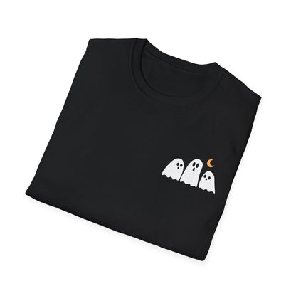 Eternity Angel T-Shirt — Small Ghosts Chest & Retro Statue Back Graphic
