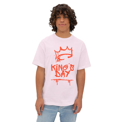 King's Day Graphic Tee — Oversized Boxy Shirt with Red Crown Design