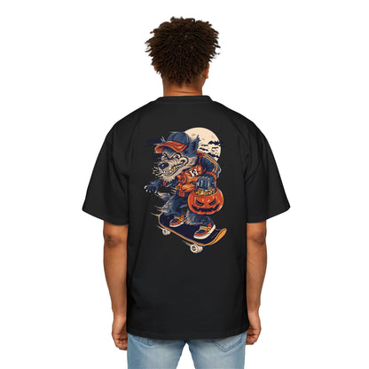 Wolf Skateboard Halloween Tee — Skater Wolf Trick-or-Treat Graphic Shirt