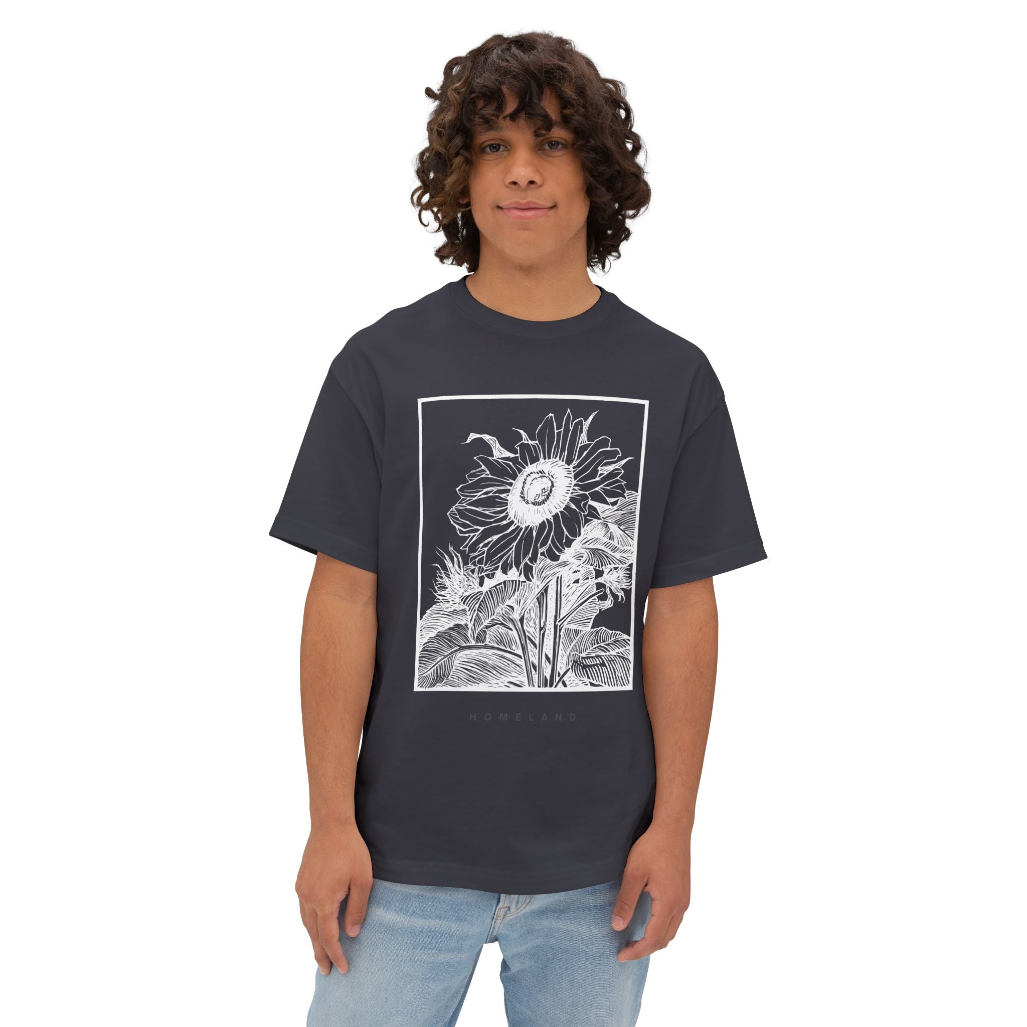 Flower Tshirt. Sunflower Frame Graphic Tee