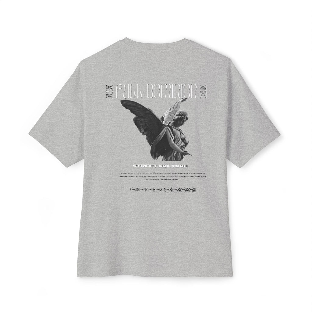 Black Tshirt Angel Statue — 'Pure Remorse' Streetwear.