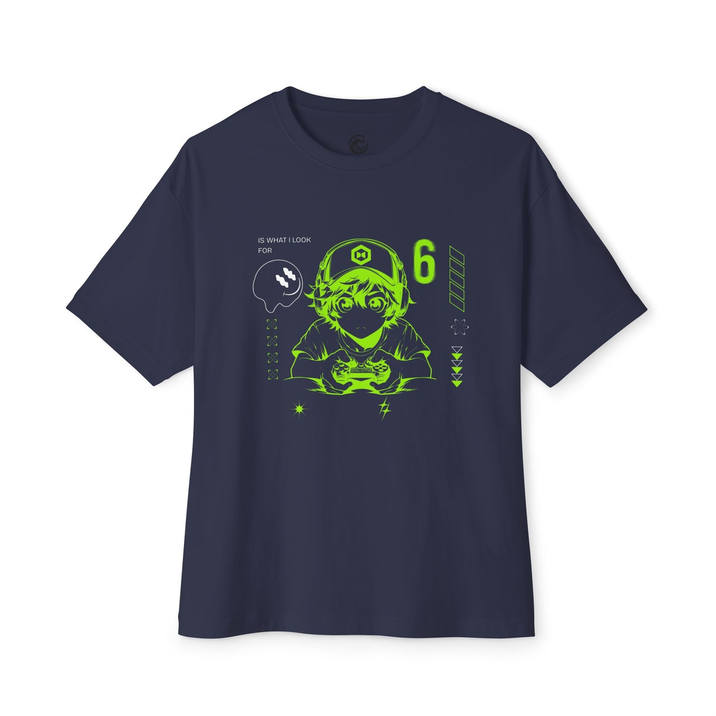 Cyber Gamer Tee — Neon Green Anime Controller Design