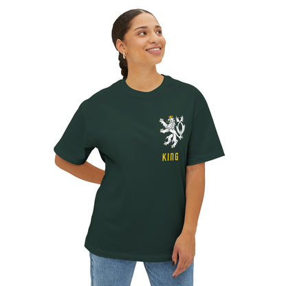 King Lion Crest Tee — Oversized Boxy Black T‑Shirt
