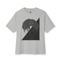 Anime tshirt Split-Face Graphic — Monochrome Half-Shadow Design