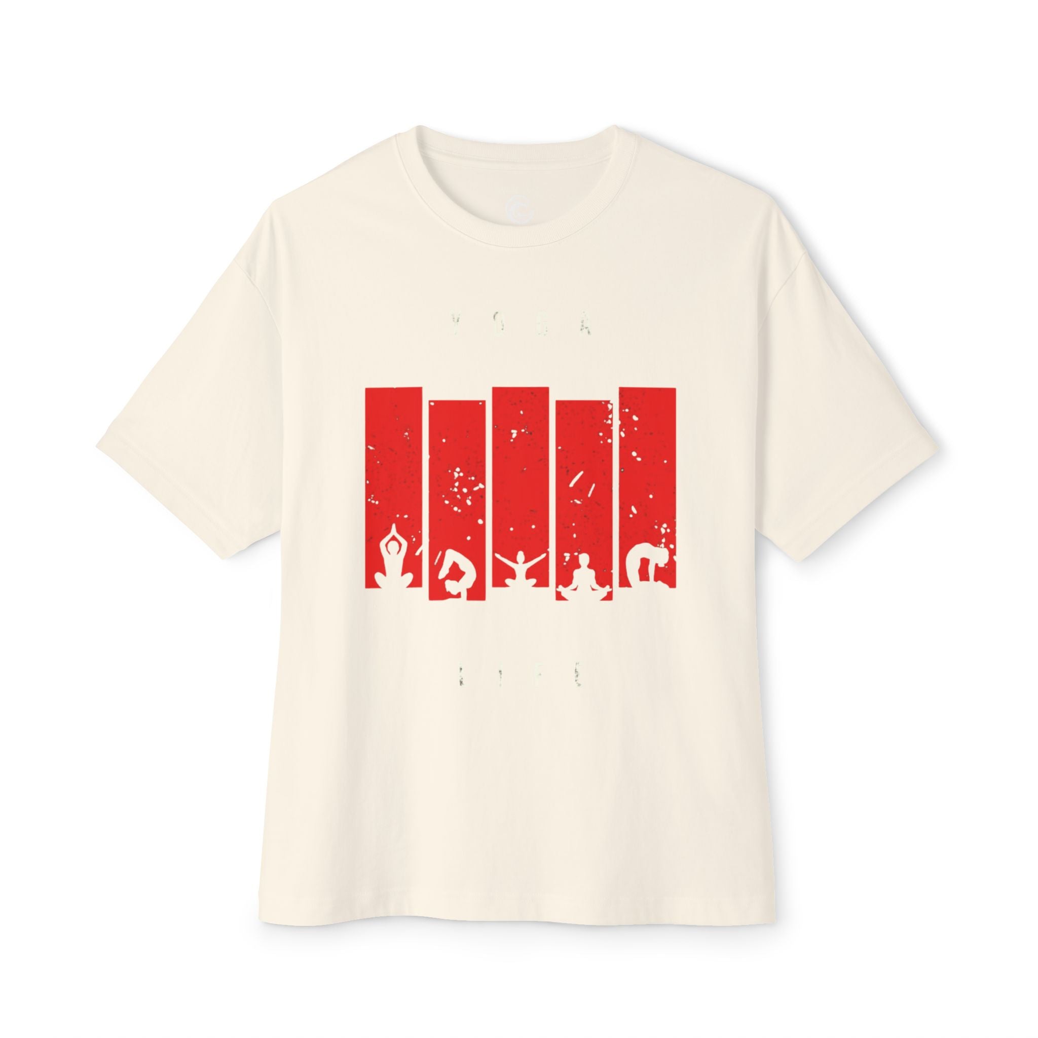 Boxy Tee — Red Bar Yoga Silhouette Graphic