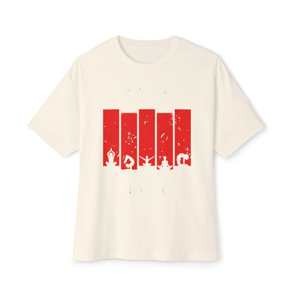 Boxy Tee — Red Bar Yoga Silhouette Graphic