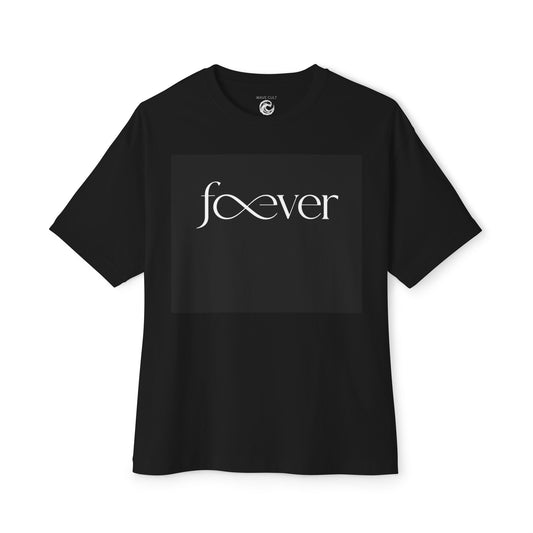 Boxy Tee — "f∞ver" Graphic Front & Surreal "Stop Staring" Back