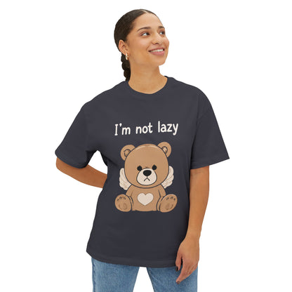 T-Shirt — Cute Angel Bear Graphic Tee ("I'm not lazy")
