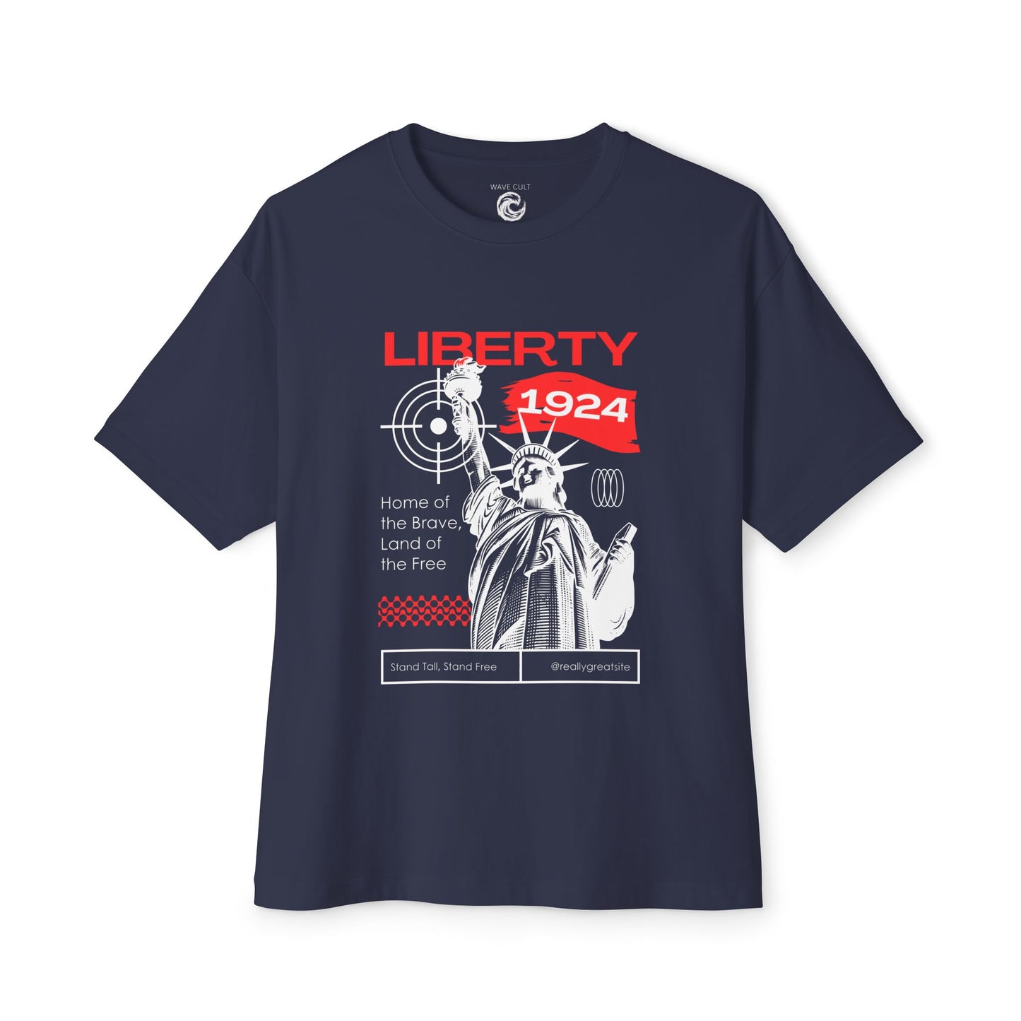 Liberty 1924 Graphic Tee - Vintage Flag Boxy T-Shirt
