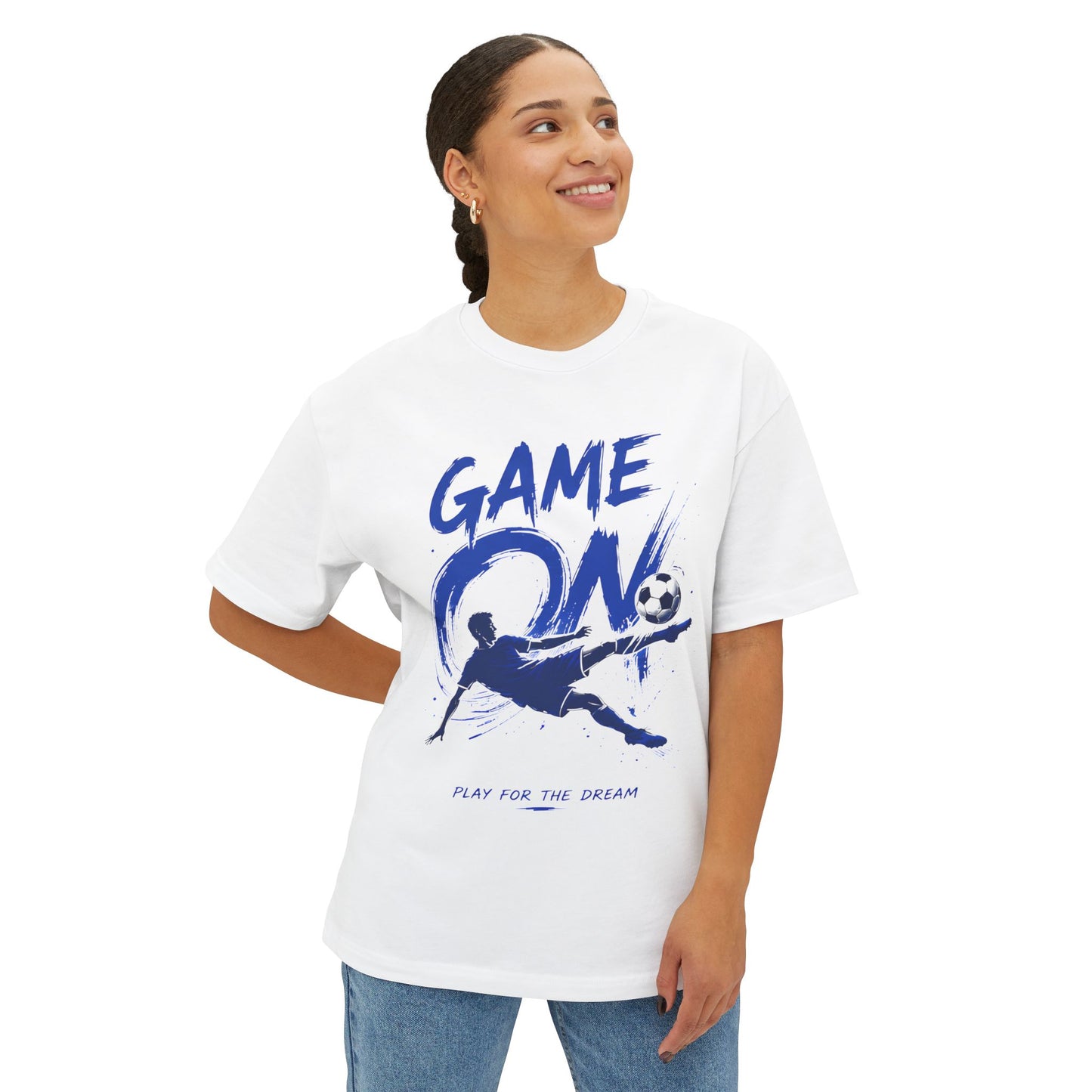 Soccer 'Game On' Graphic Tee – Play for the Dream Oversized Shirt