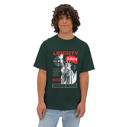 Liberty 1924 Graphic Tee - Vintage Flag Boxy T-Shirt