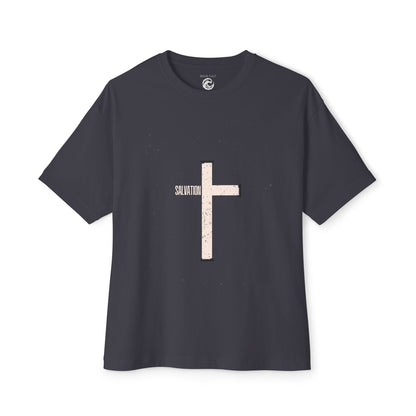 Salvation Cross Tee — Christian Faith Oversized T‑Shirt