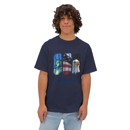 Patriotic America Tee — Statue of Liberty, Flag & Eagle Graphic