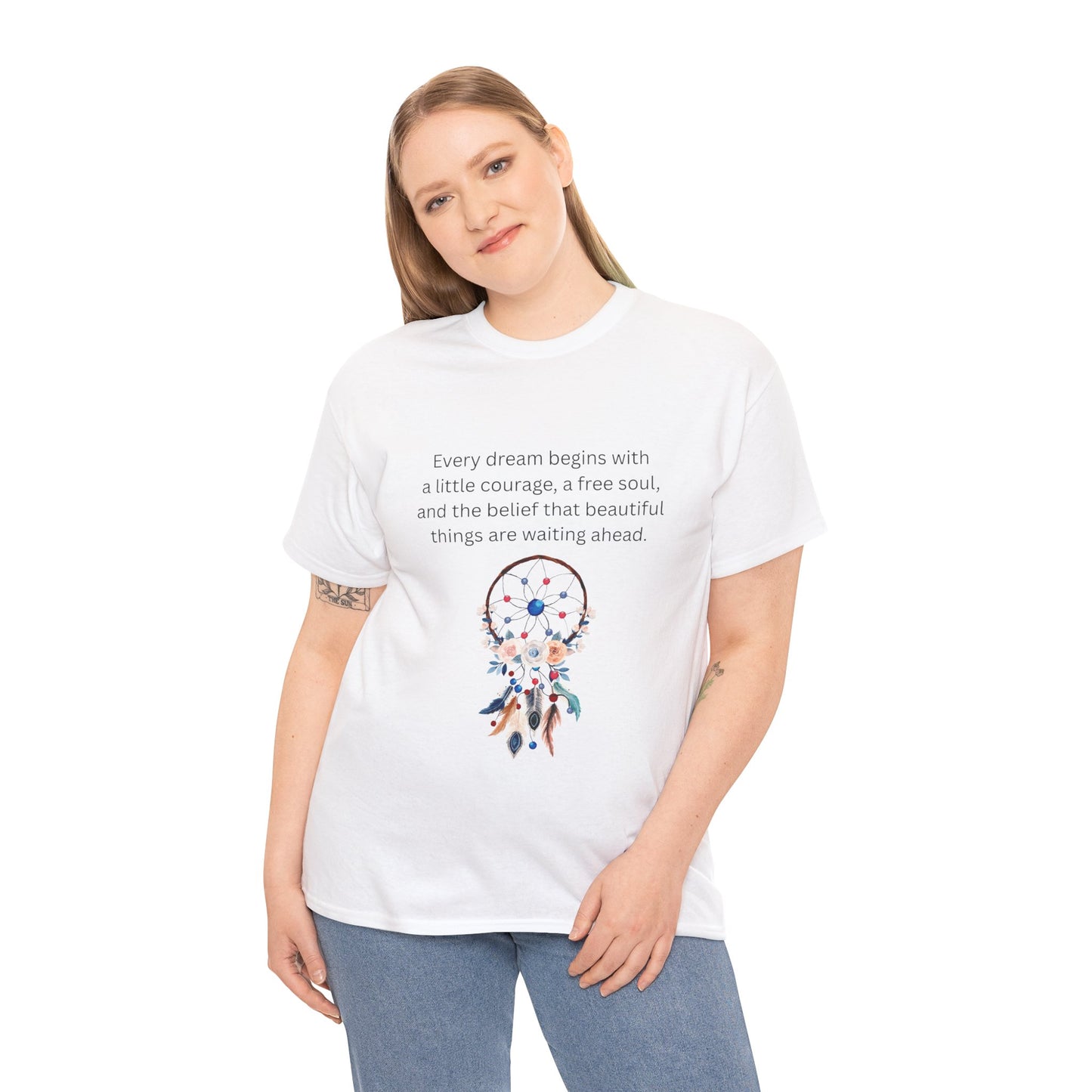 Dreamcatcher Quote T-Shirt — "Every dream begins with..." Inspirational Tee
