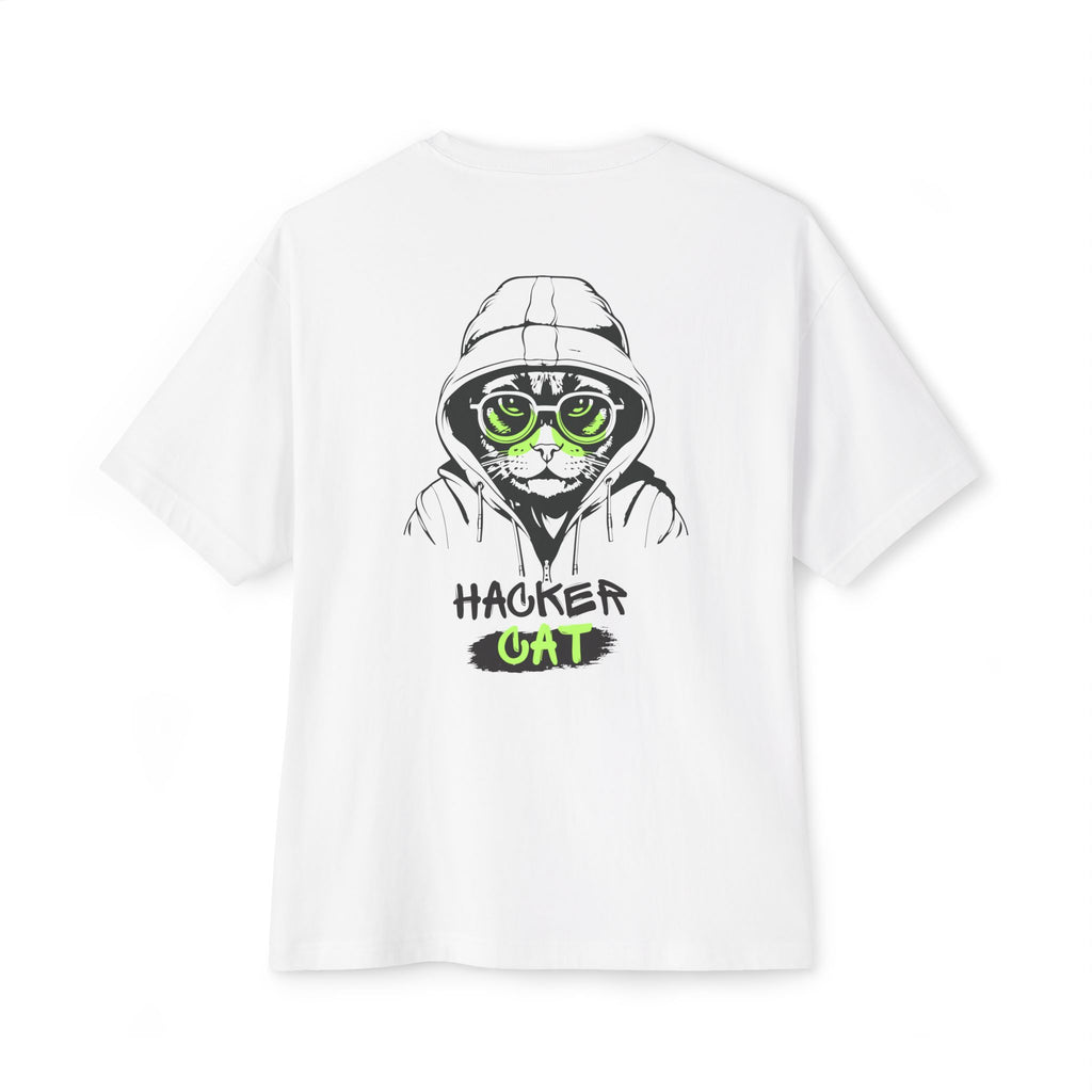 women TshirtHacker Cat Tee — Graphic Oversized Boxy T-Shirt