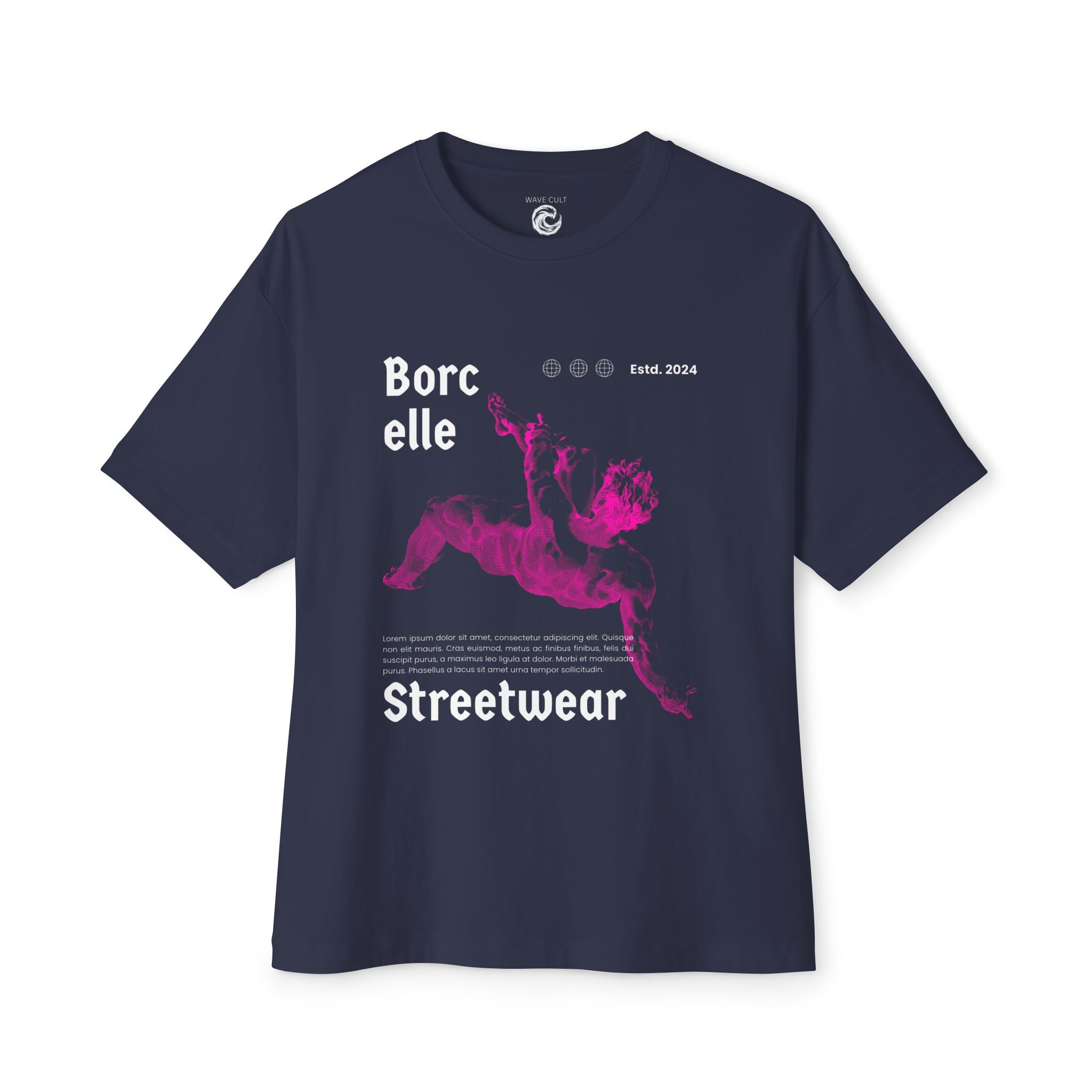 Oversized TShirt — "Borcelle" Pink Angel Graphic streetwear T-Shirt