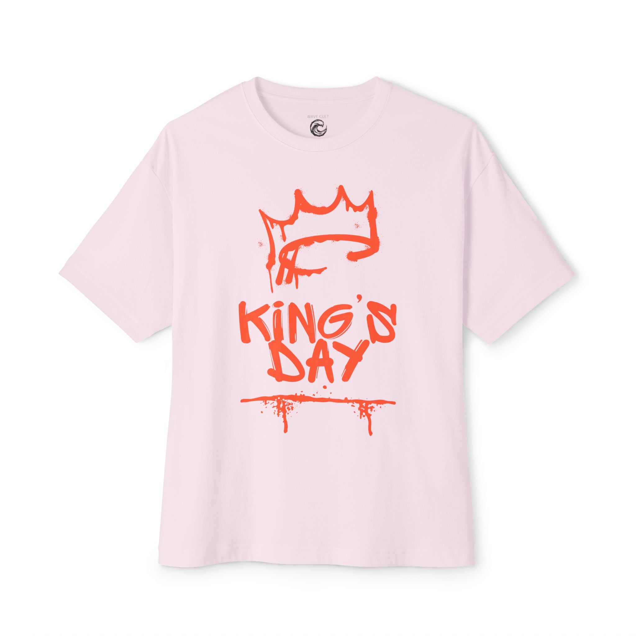 White tshirt King's Day — Oversized tshirt with Red Crown Design