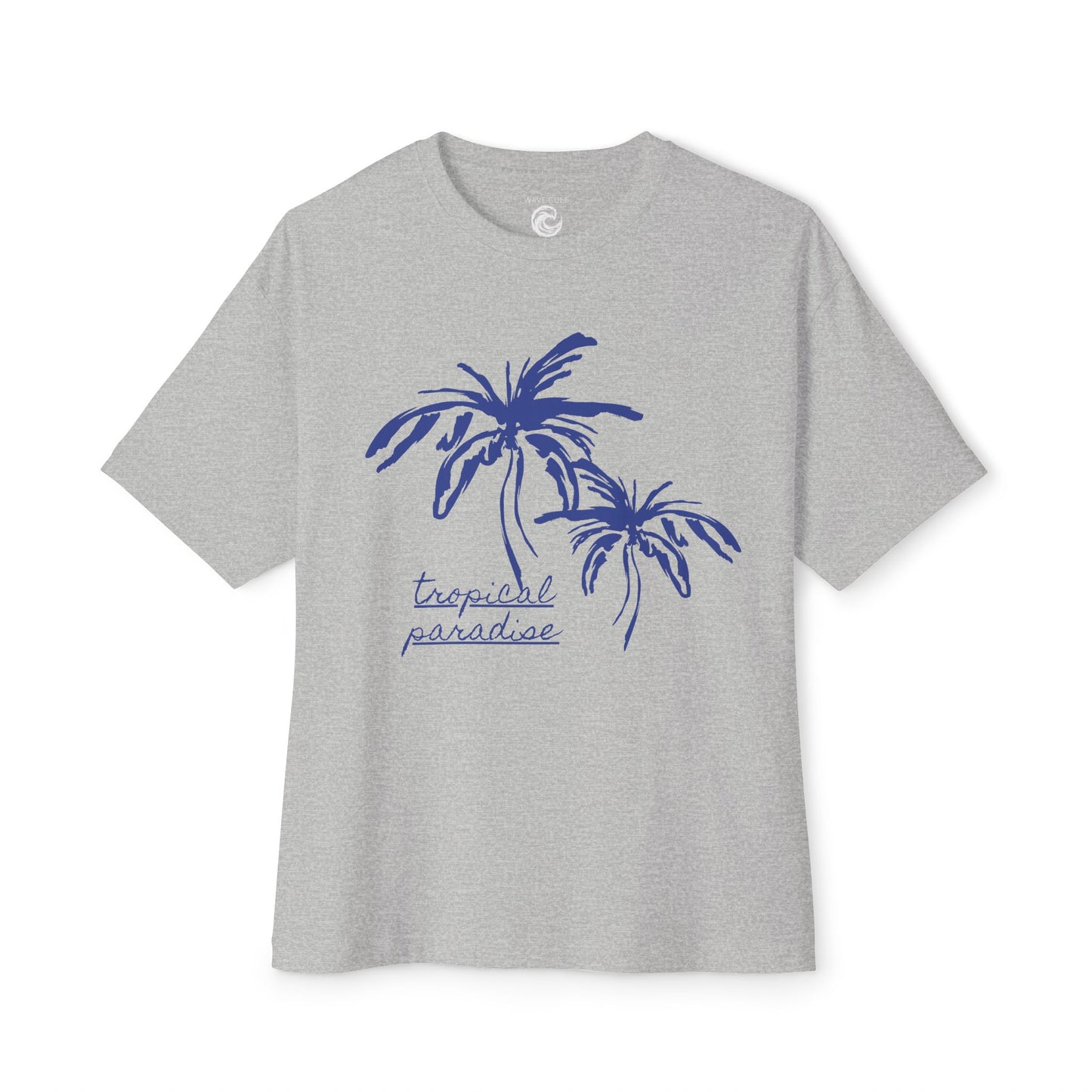 Tropical Paradise Boxy Tee — Palm Tree Oversized Graphic T-Shirt